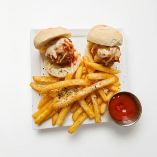 Meatball Sliders with Fries